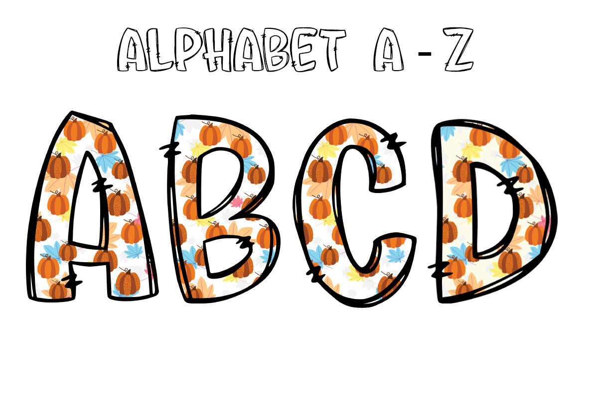 Autumn Fall Alphabet PNG, Doodle Letter2 Graphic by Digital Creative ...