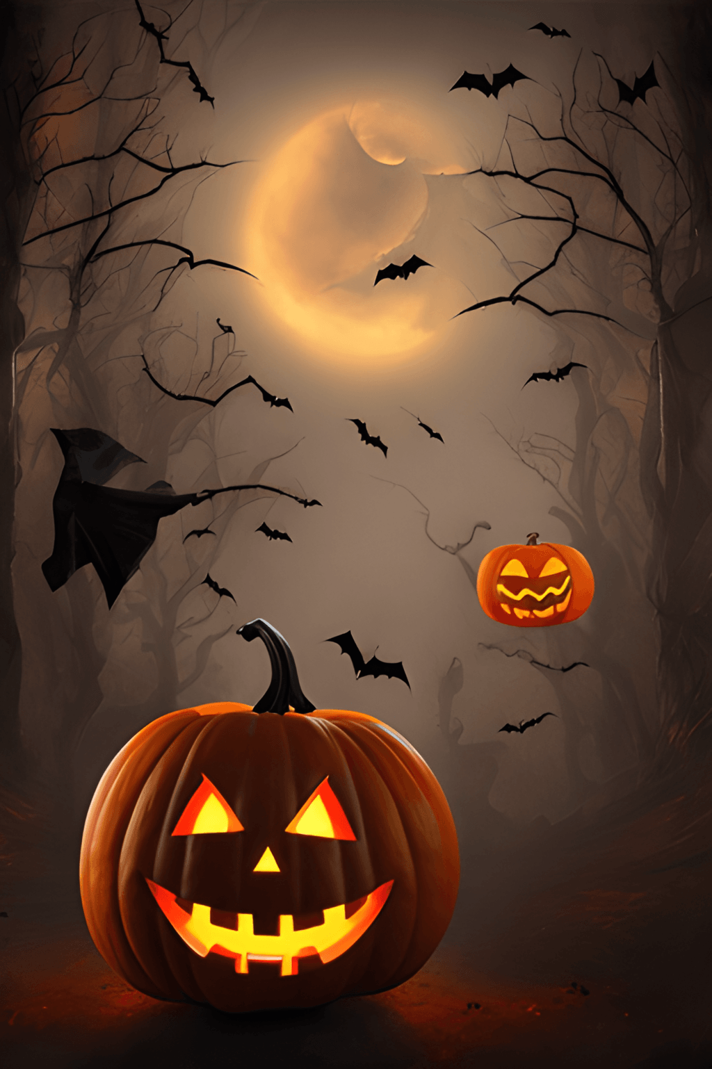 3D Large Scary Halloween Scene · Creative Fabrica