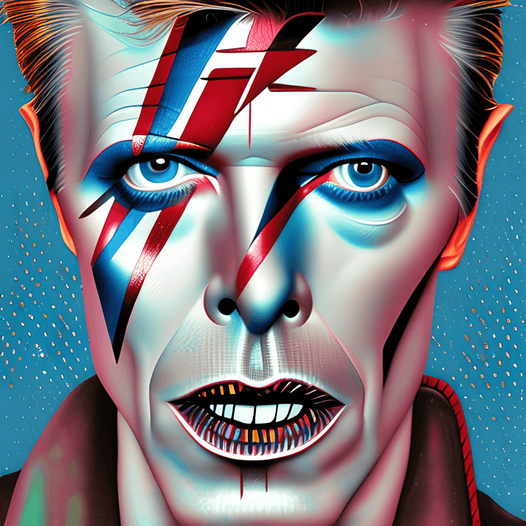 David Bowie CloseUp Portrait Pop Art Style · Creative Fabrica