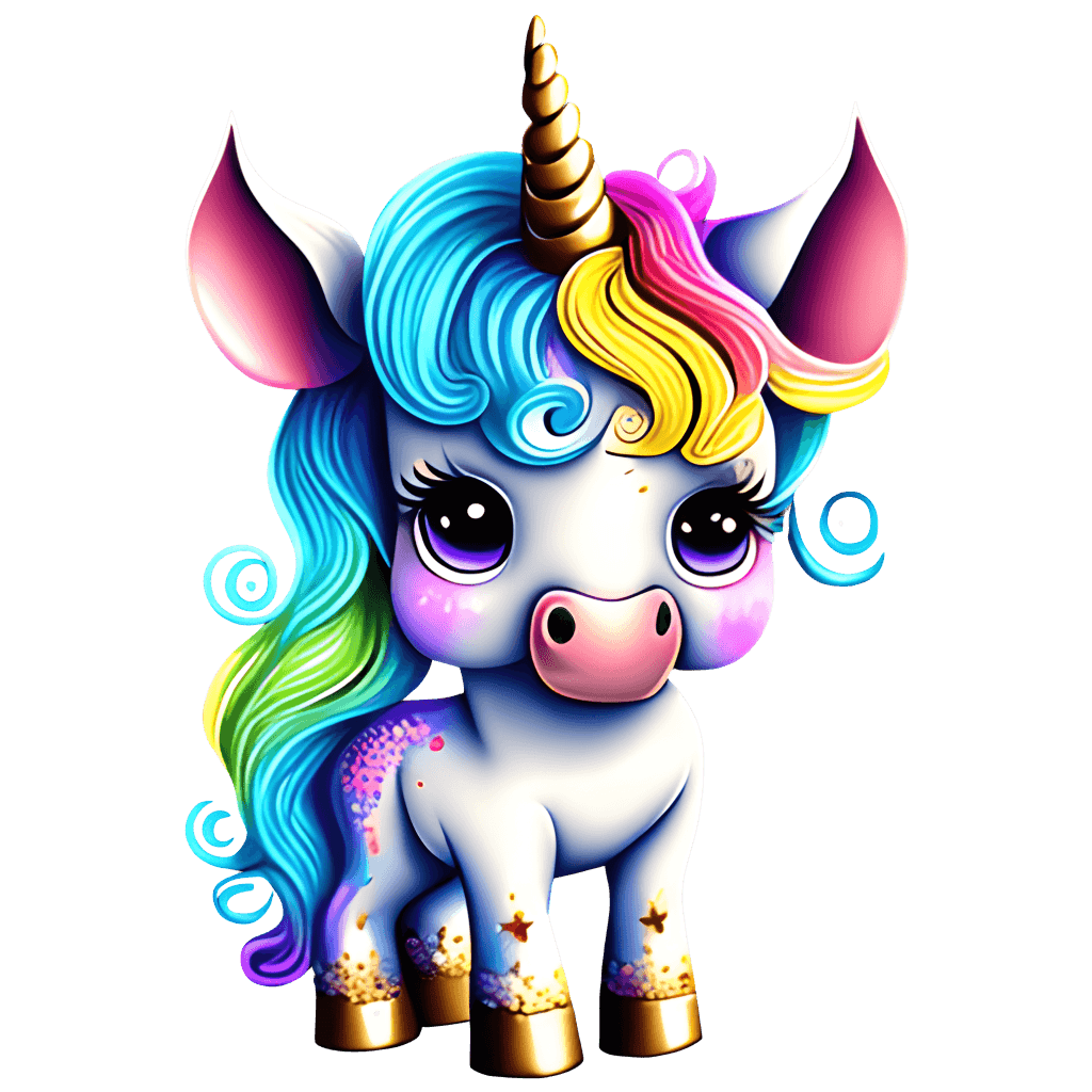 Abstract Colorful Cute Unicorn Drawing · Creative Fabrica