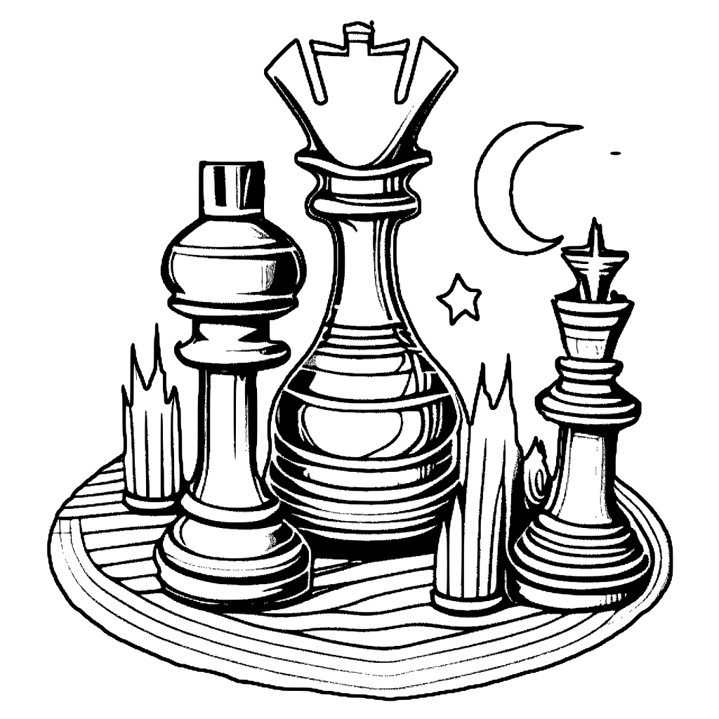 Premium Vector  Golden chess board and set chess figures for 2d game ui