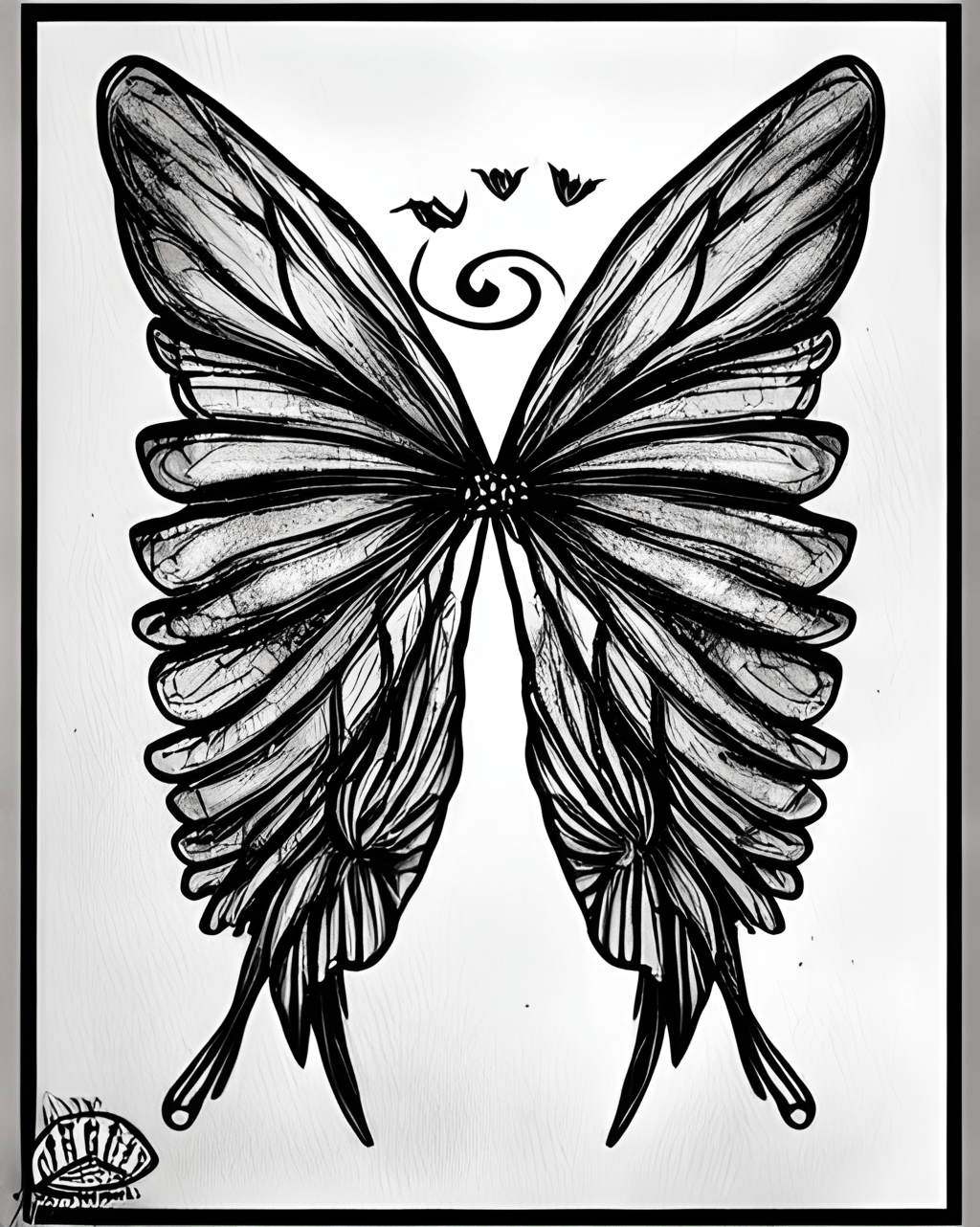 Wicked Fairy Elf Butterfly Wings Horns Watercolor Kawaii Chibi Cartoon ...