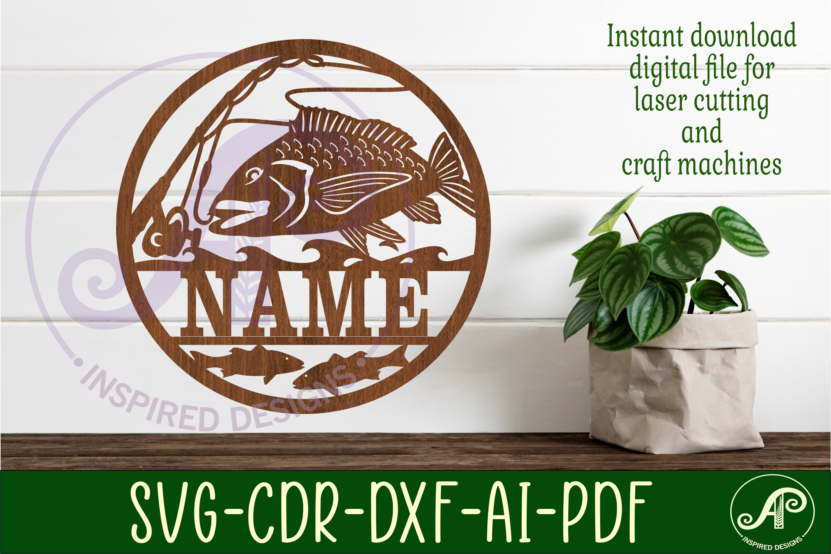 Ocean Fishing Personalized Name Sign Svg Graphic by