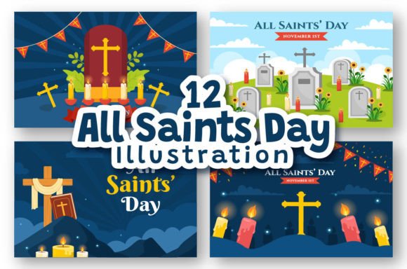 12 All Saints Day Vector Illustration Graphic by denayunecf · Creative ...