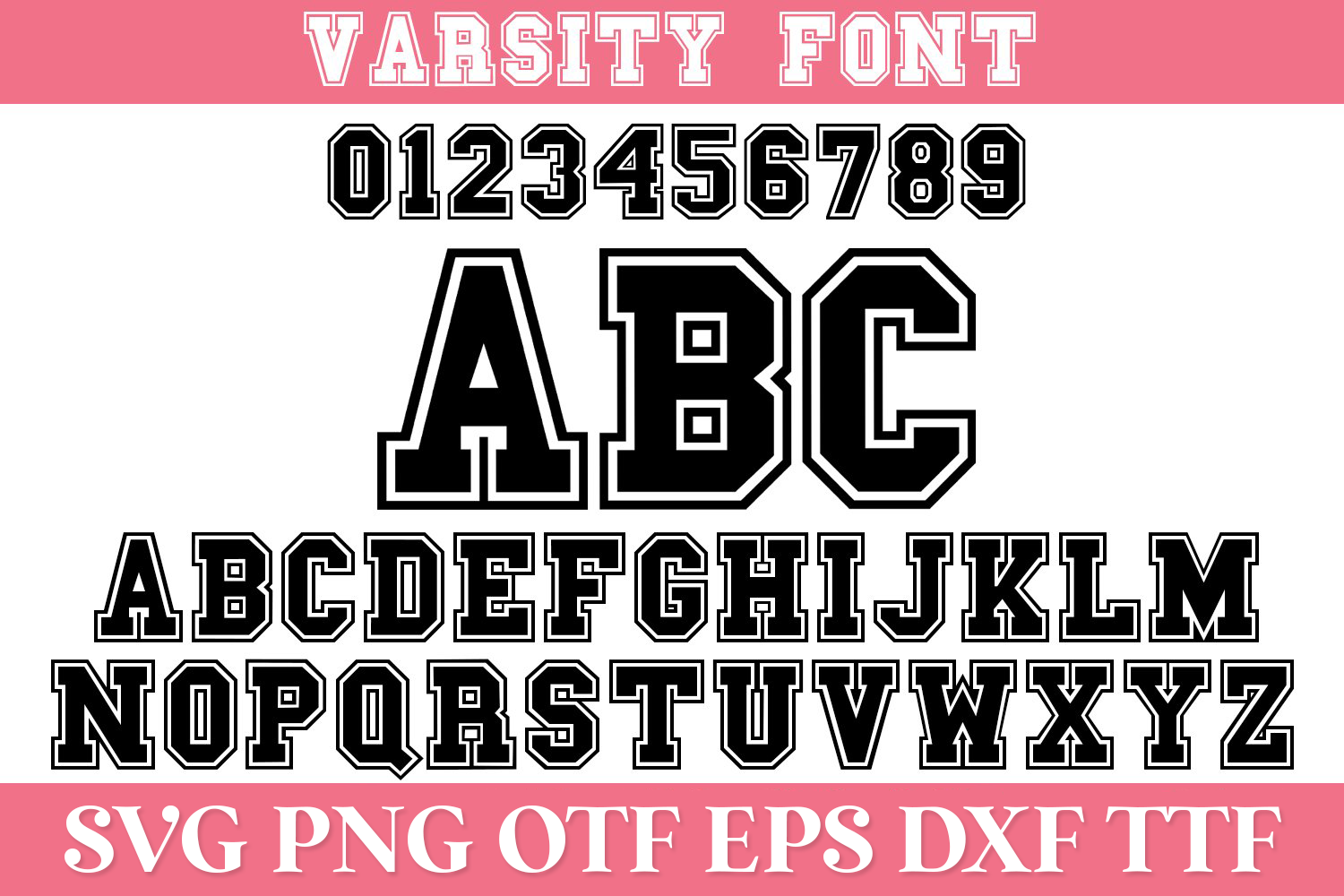 Varsity Sports SVG Alphabet Graphic by Anastasia Feya · Creative Fabrica