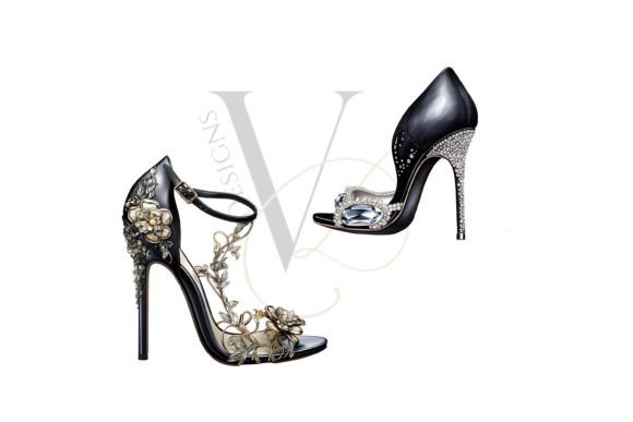 Stylish Black High Heels Clipart Graphic by VD Designs · Creative