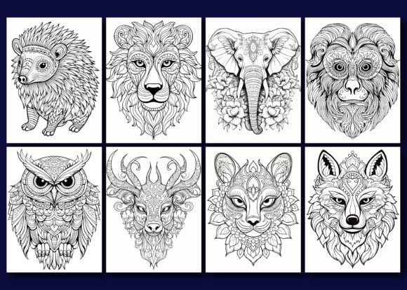 142 Animals Mandala Coloring Pages Graphic by BOO. DeSigns · Creative  Fabrica