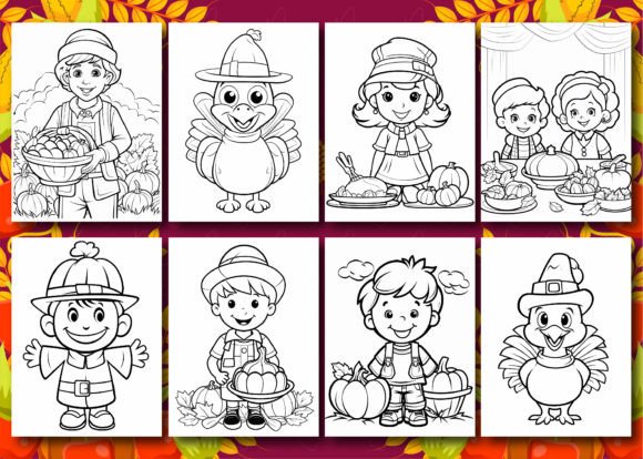 Happy Thanksgiving Coloring Book For Kids Ages 8-12: Thanksgiving
