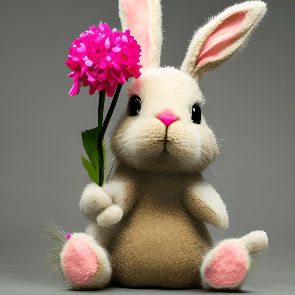 Bunny with Flowers · Creative Fabrica