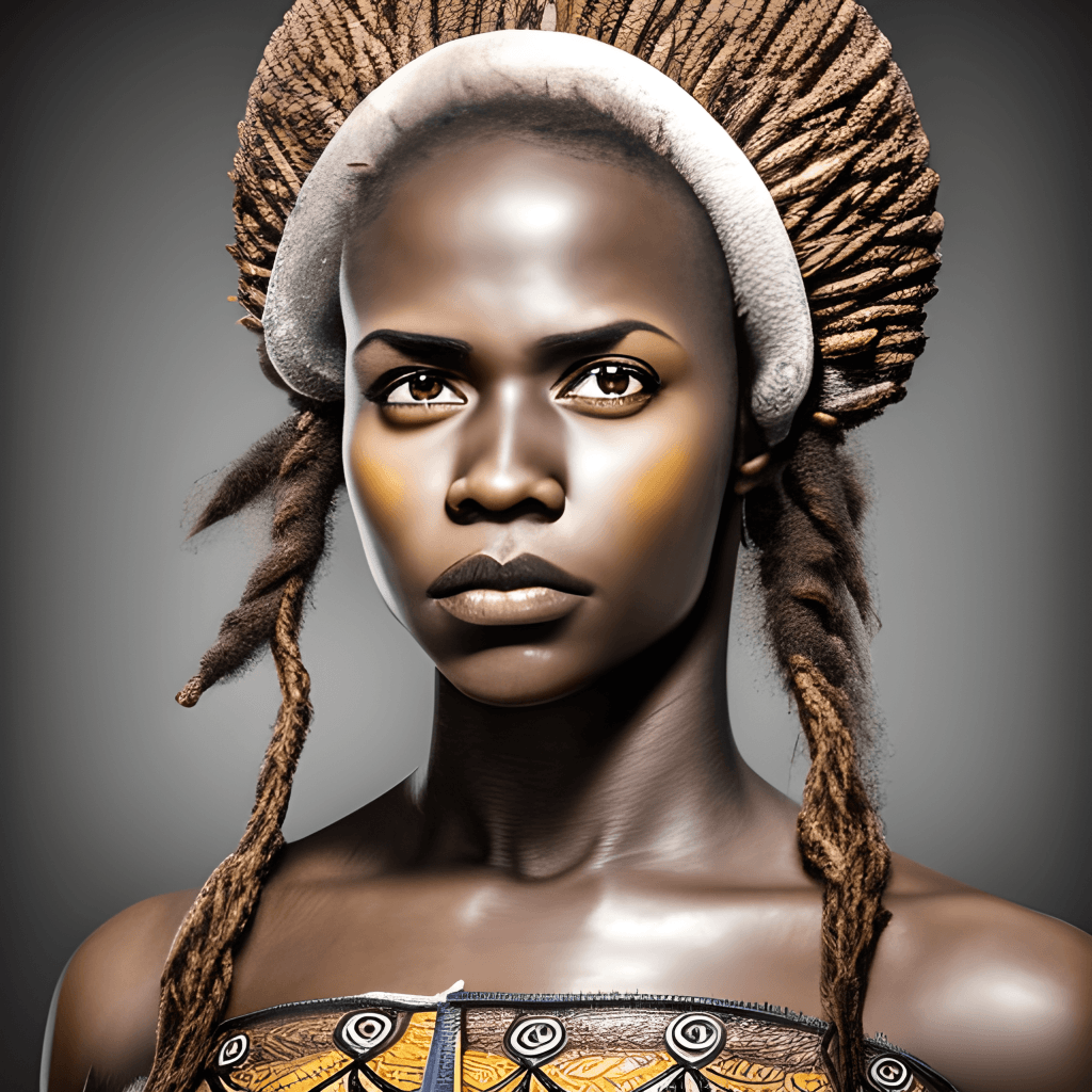 Up Close Portrait of a Beautiful African Viking Woman · Creative Fabrica