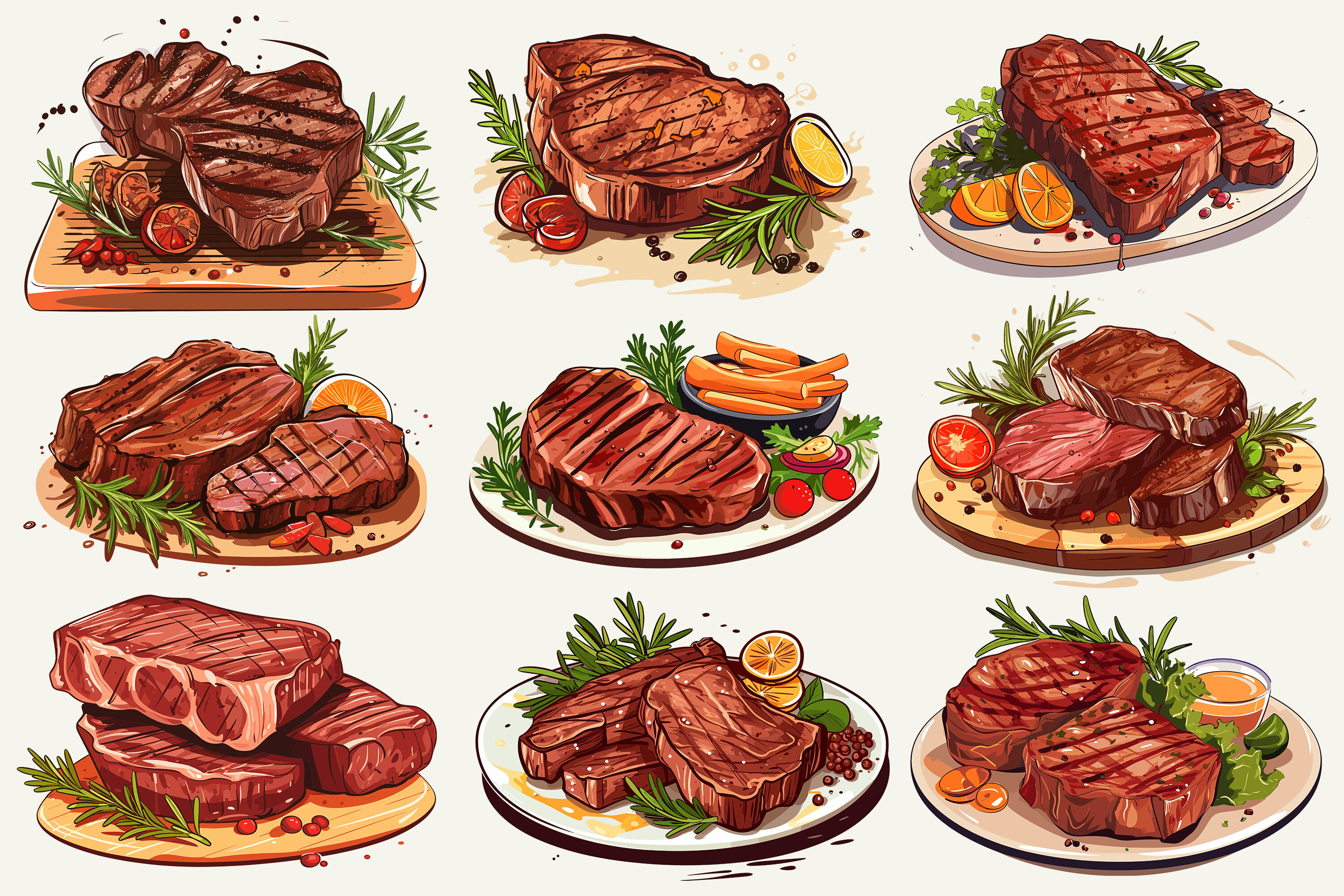 cooked steak clipart