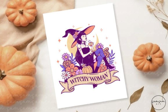 Witchy Mama Seamless 20z Tumbler Gráfico por Susandesign · Creative Fabrica