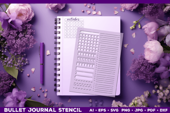 Bullet Journal Stencils SVG Cut file by Creative Fabrica Crafts · Creative  Fabrica
