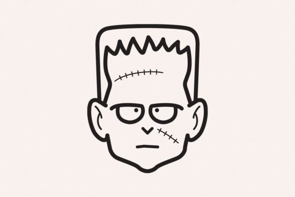 Frankenstein Face Outline Iconic Vector Graphic by sargatal · Creative