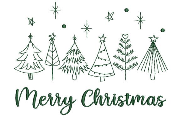 Cardstock Embroidery Design Pattern- Merry Christmas Tree