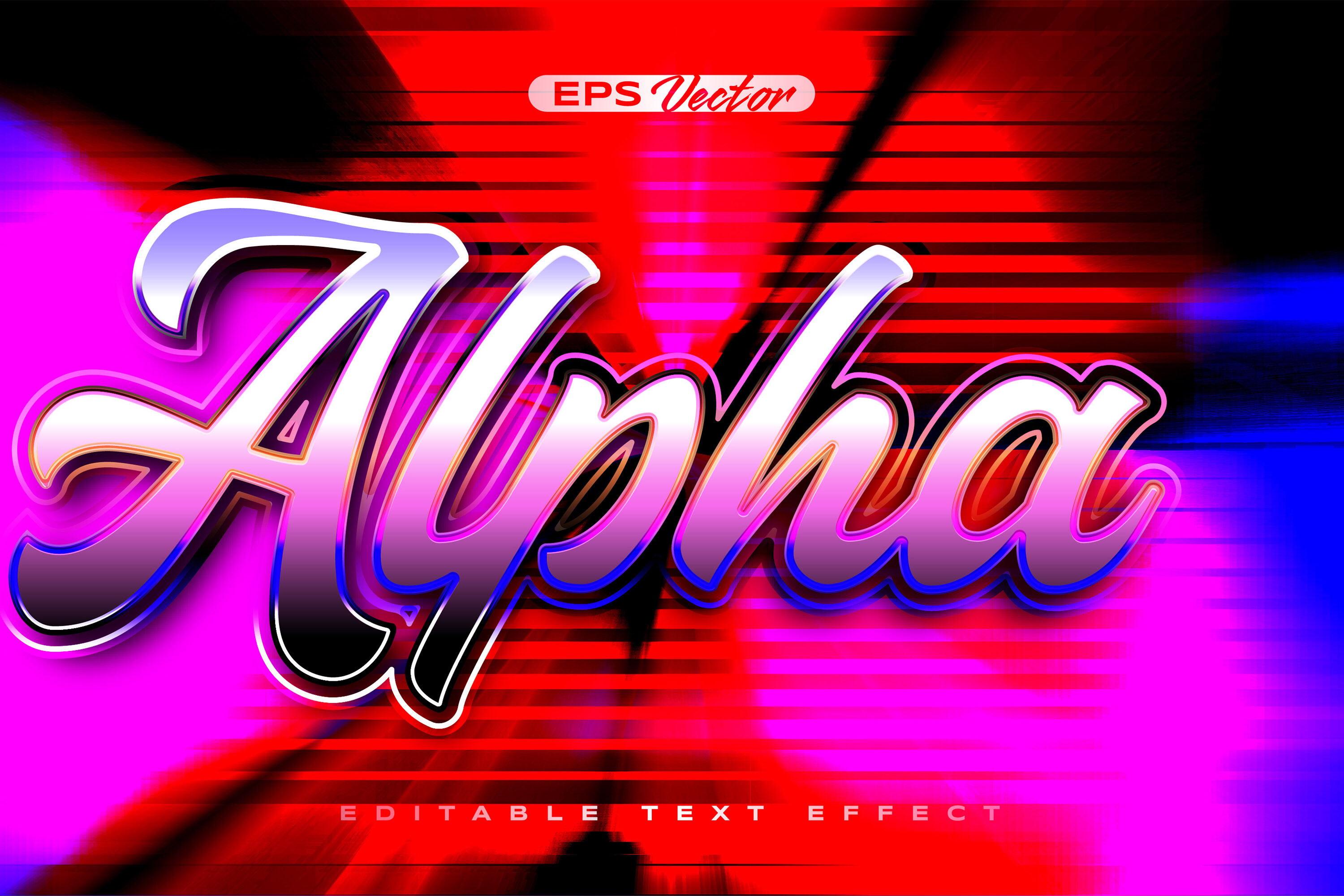 Retro shiny Y2K editable text effect discovery cyber