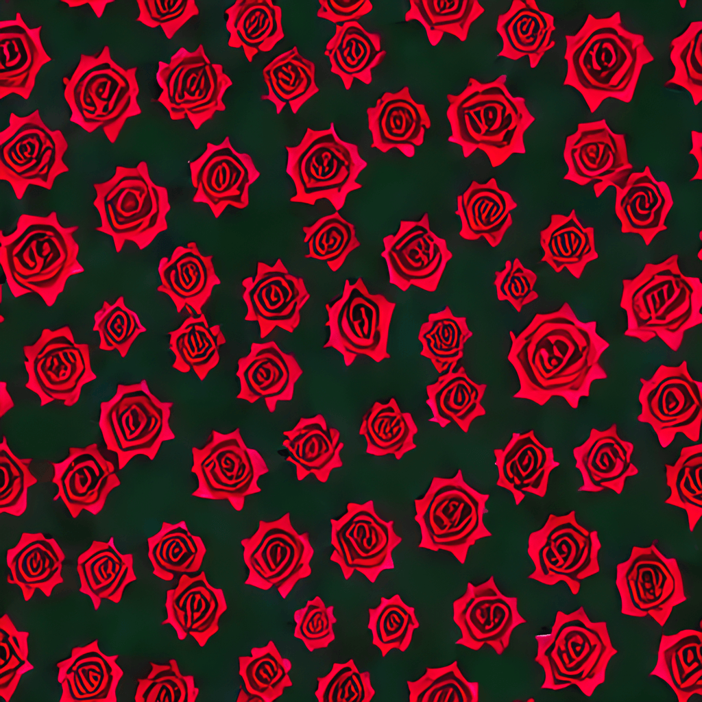 Dark Red Background with Black Roses and Branches with Thorns ...