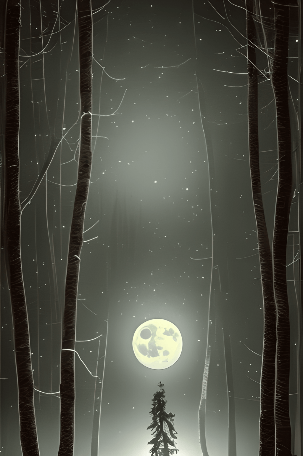 Full Moon and Werewolf Border · Creative Fabrica