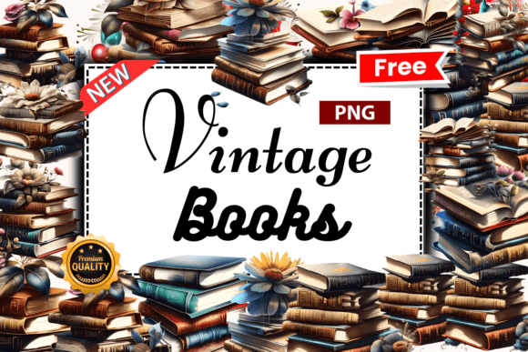 Vintage Old Books PNG Collection Graphic by Hassas Arts · Creative Fabrica