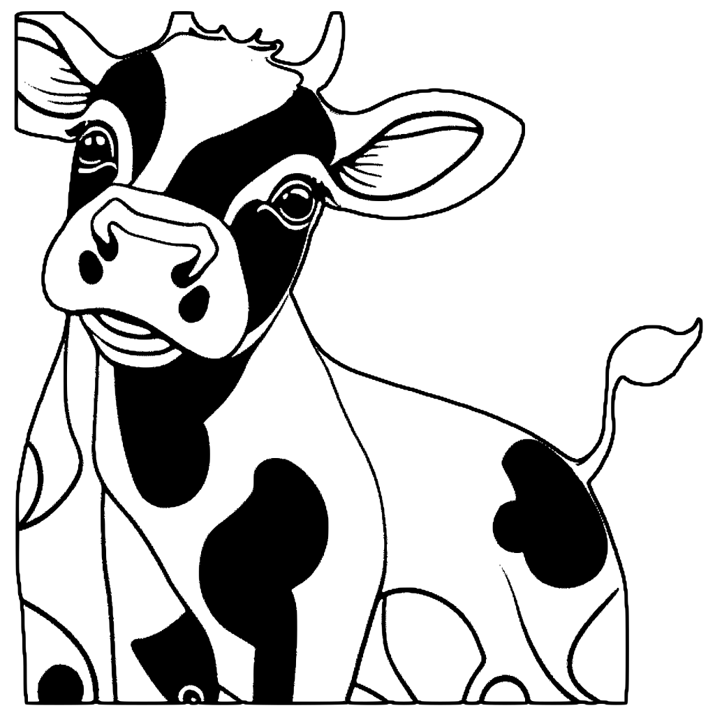 Desenho para colorir fofinhos de vacas · Creative Fabrica