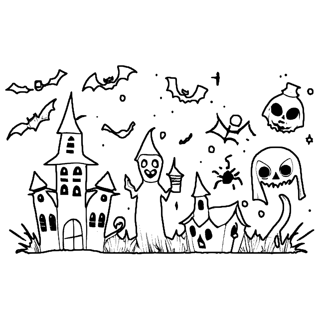 Desenho para colorir de Halloween para · Creative Fabrica