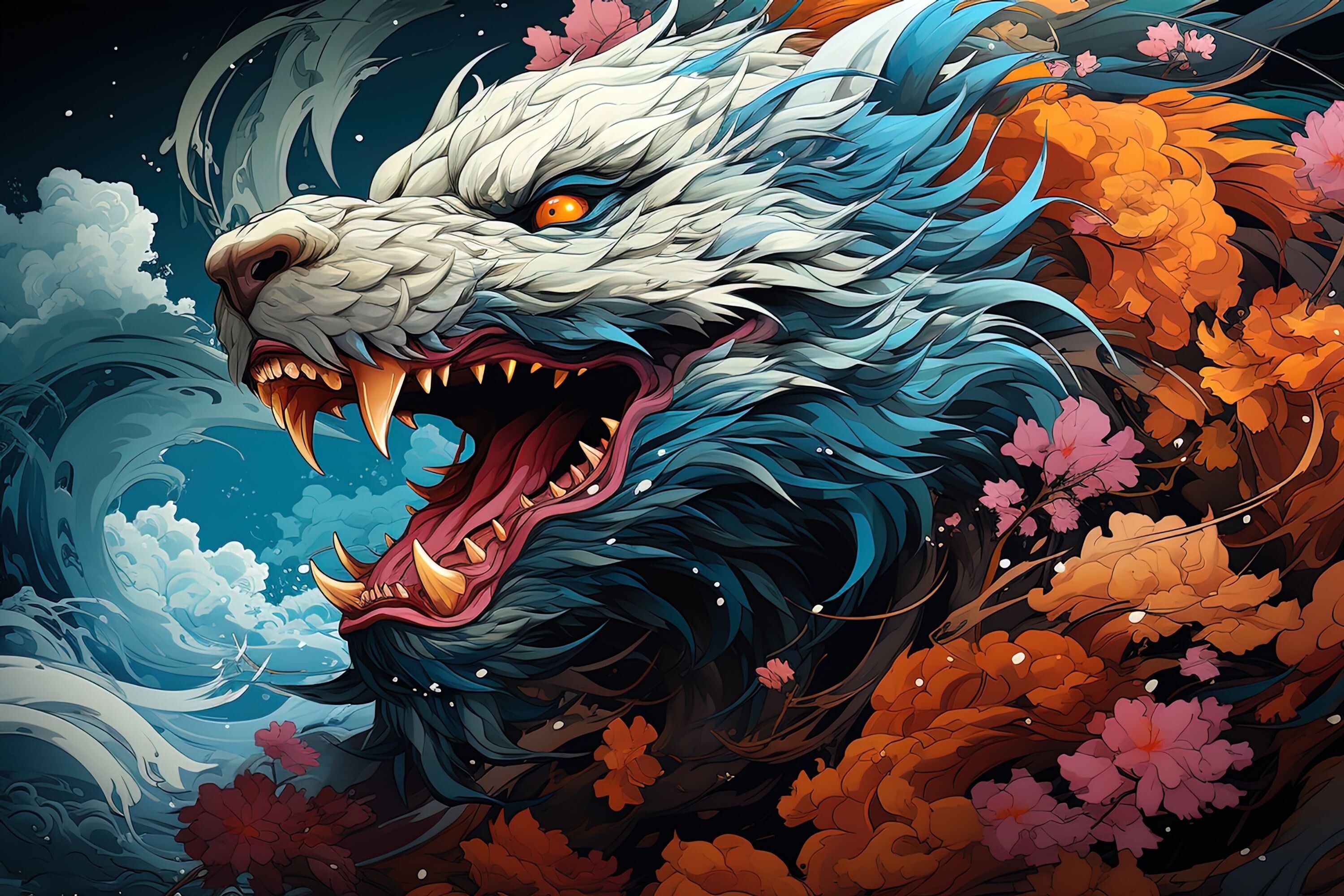 Dragon Wallpaper Ai Art Graphic By Art's And Patterns · Creative Fabrica