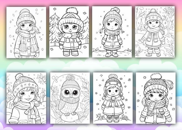 100 Winter Coloring Pages for Adults Graphic by TrendyTees · Creative  Fabrica