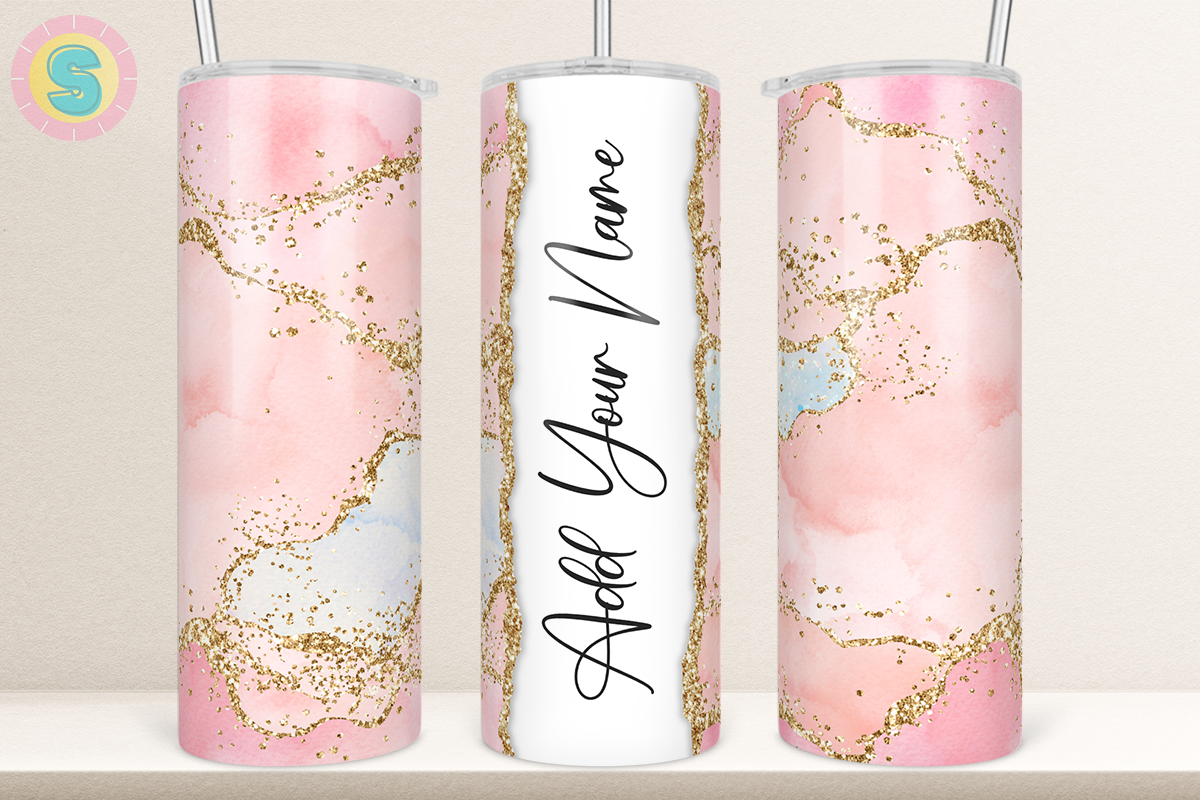 Glitter Pink Agate 20oz Tumbler Design Graphic by TumblersPlanet