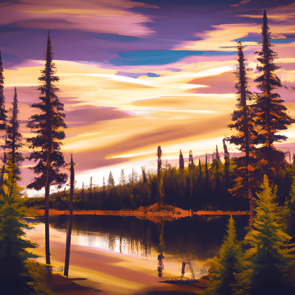 Realistic Painting of a Tranquil Wilderness Scene · Creative Fabrica