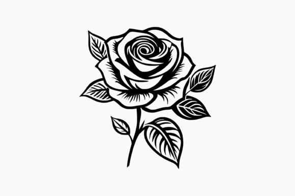 Rose  Silhouette Vector SVG EPS DXF PNG Graphic by Creative Oasis ·  Creative Fabrica