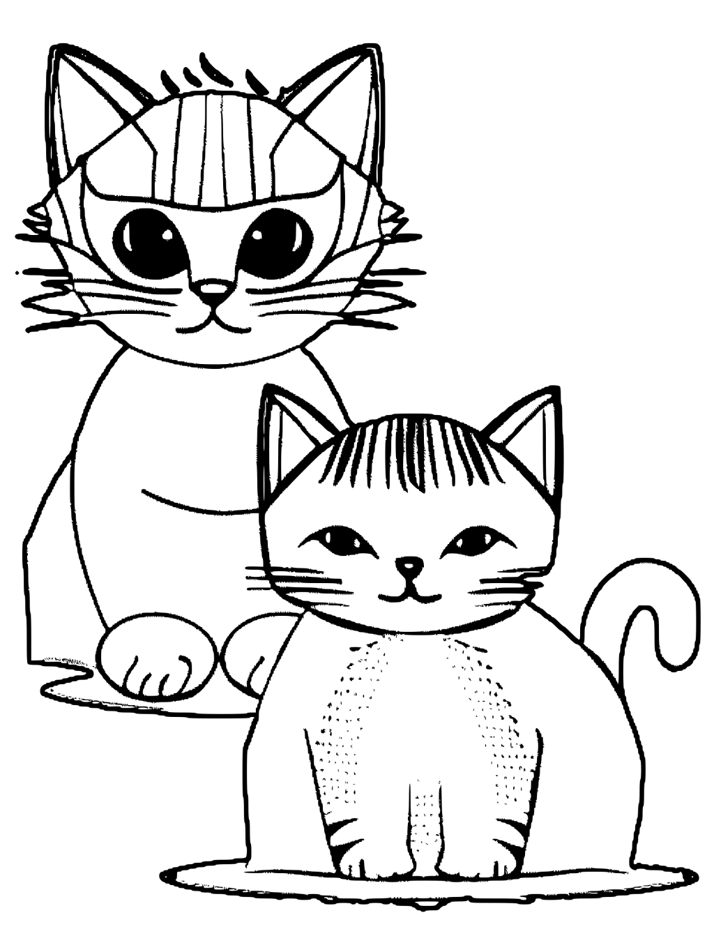 Coloriage de chats en tutus · Creative Fabrica