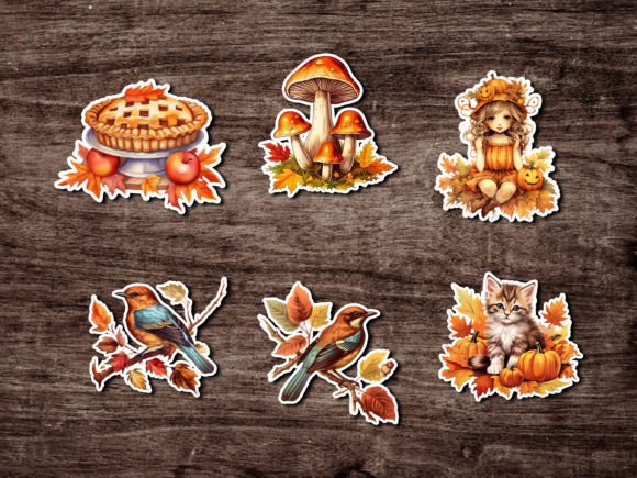 Autumn Ephemera Stickers Junk Journal Graphic by busydaydesign · Creative  Fabrica