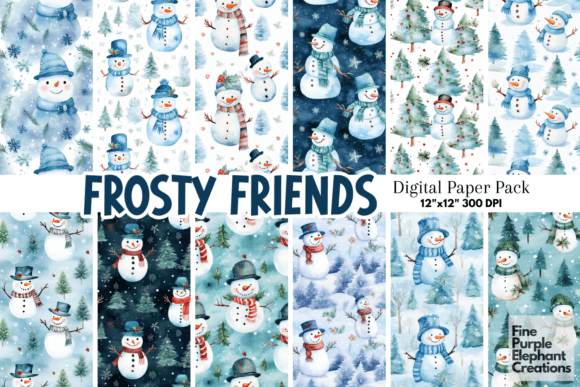 Digital Scrapbook Paper - Winter Friends