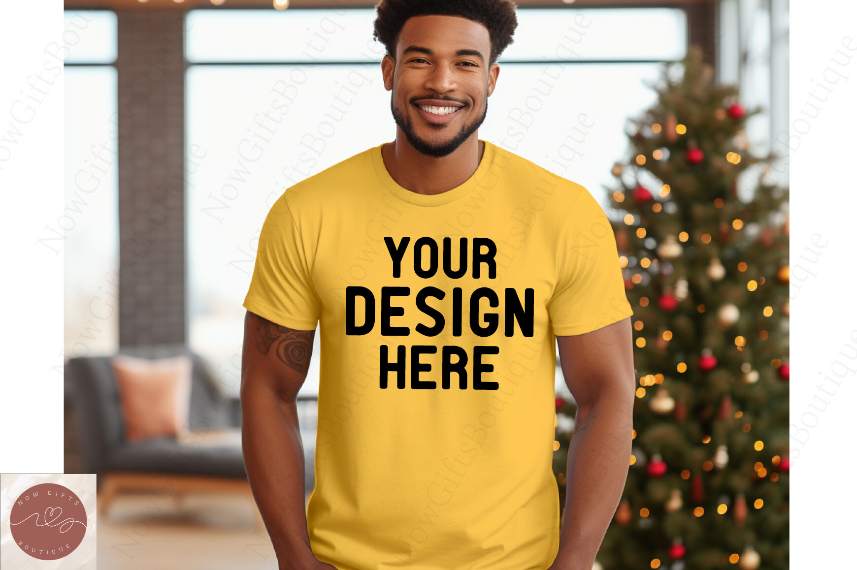 Beautiful Men Christmas T-Shirt Mockup16 Graphic by NowGiftsBoutique ...