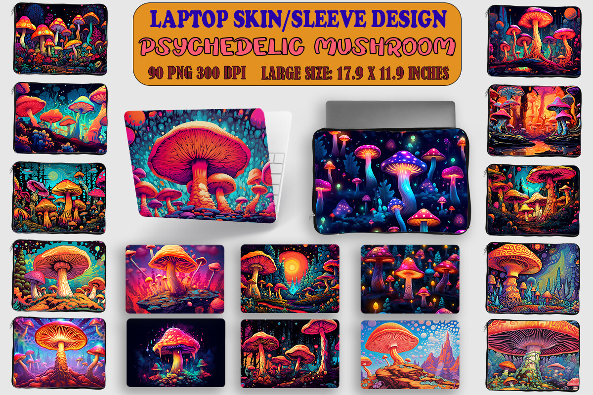 Psychedelic Mushroom Laptop Skin Graphic by Lewlew · Creative Fabrica