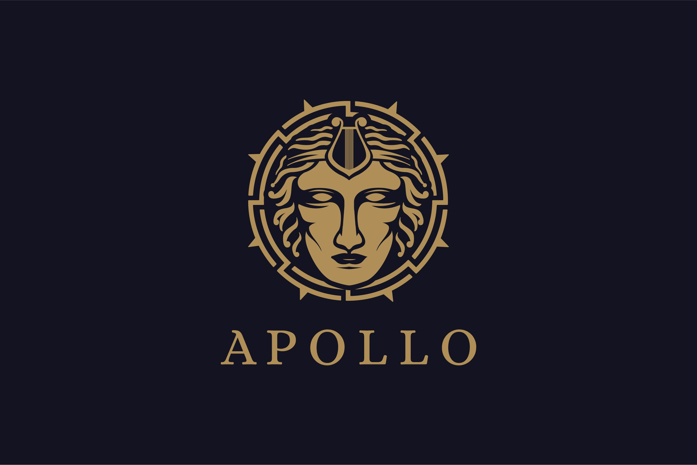 Sun and Head of Apollo God Logo Graphic by DOMSTOCK · Creative Fabrica
