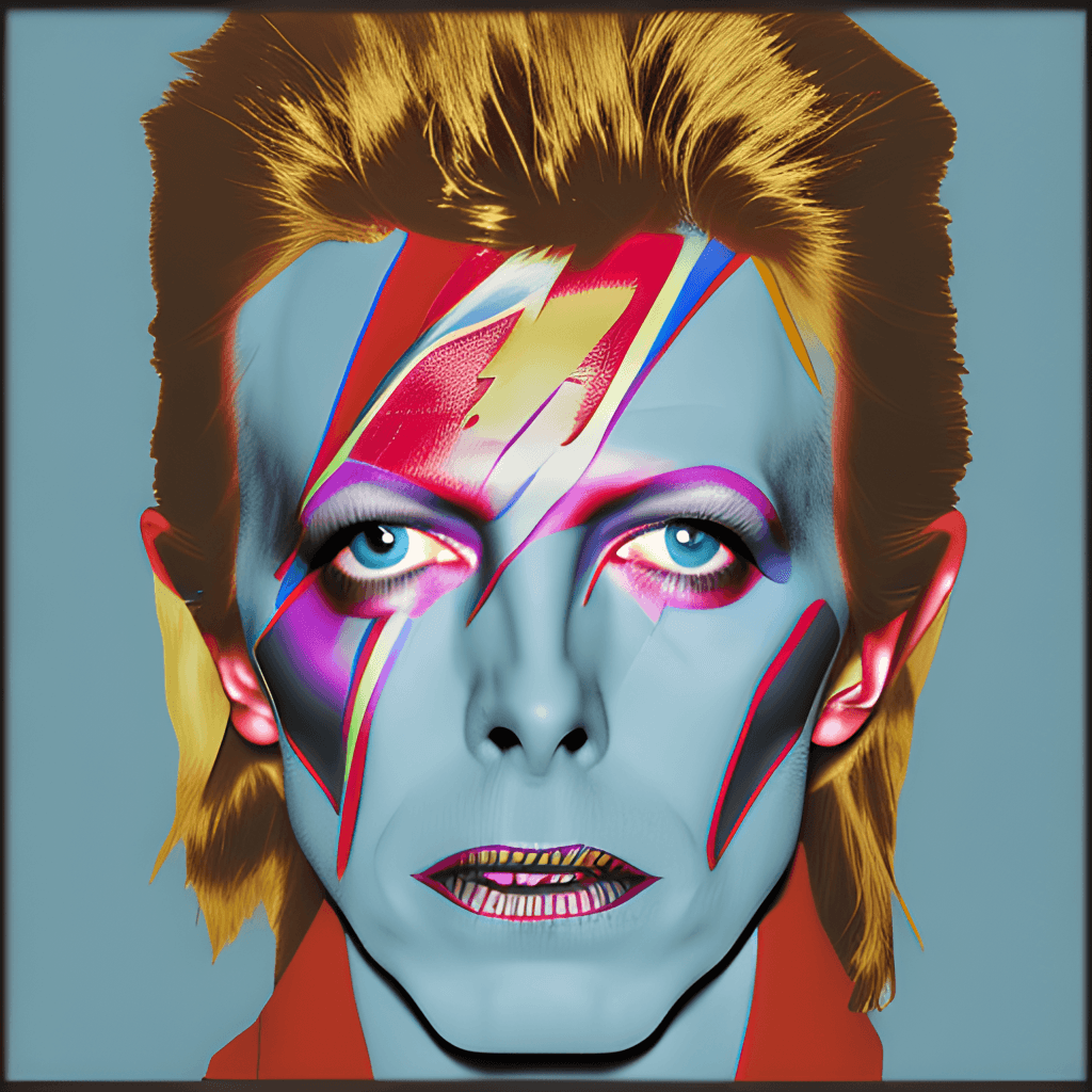Color Pop Art Portrait of David Bowie · Creative Fabrica