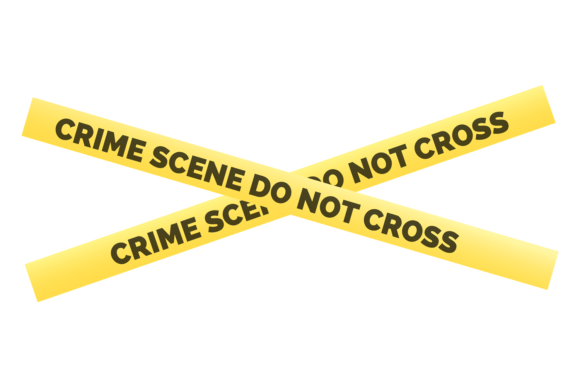 Crime Scene Barrier. Crossed Yellow Ribb Graphic by vectortatu ...