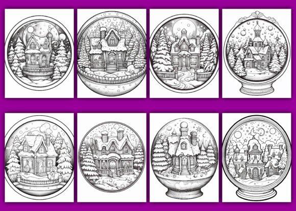 Merry Christmas Snowglobe Coloring Page