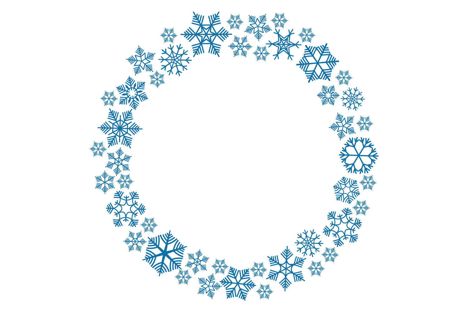 Blue Snowflake Round Frame. Snow Wreath Graphic by vectortatu · Creative  Fabrica