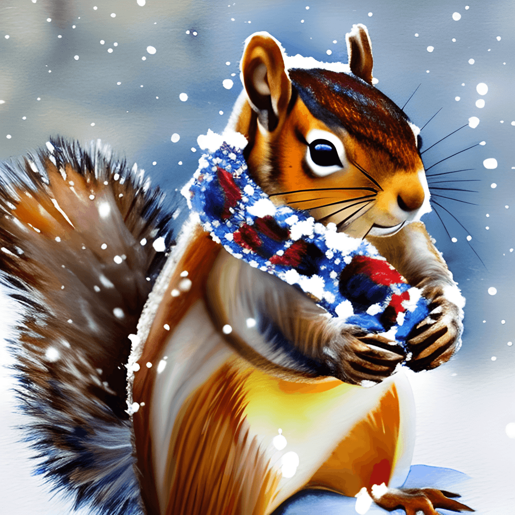 Male Squirrel in Winter Clothes · Creative Fabrica