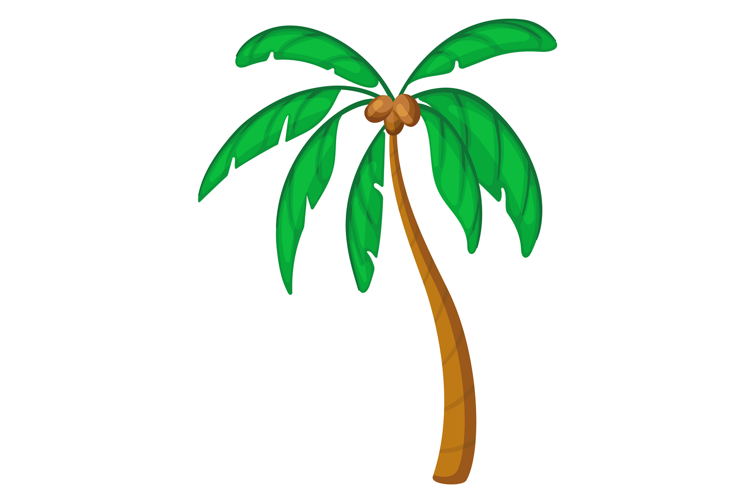 Palm Tree Cartoon Icon. Tropical Coconut Graphic by ladadikart ...