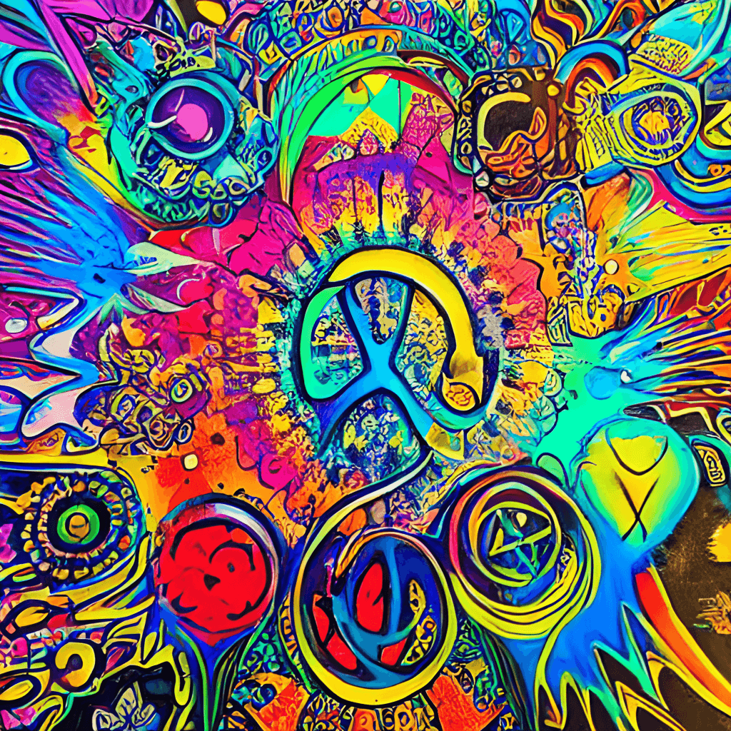 Hippie Psychedelic Stoner Peace and Love Street Art · Creative Fabrica