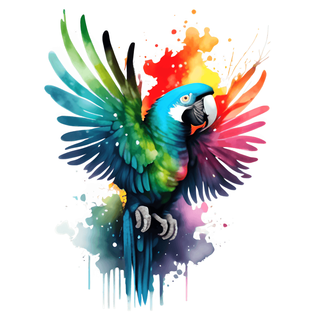 Dark Fantasy Rainbow Parrot · Creative Fabrica