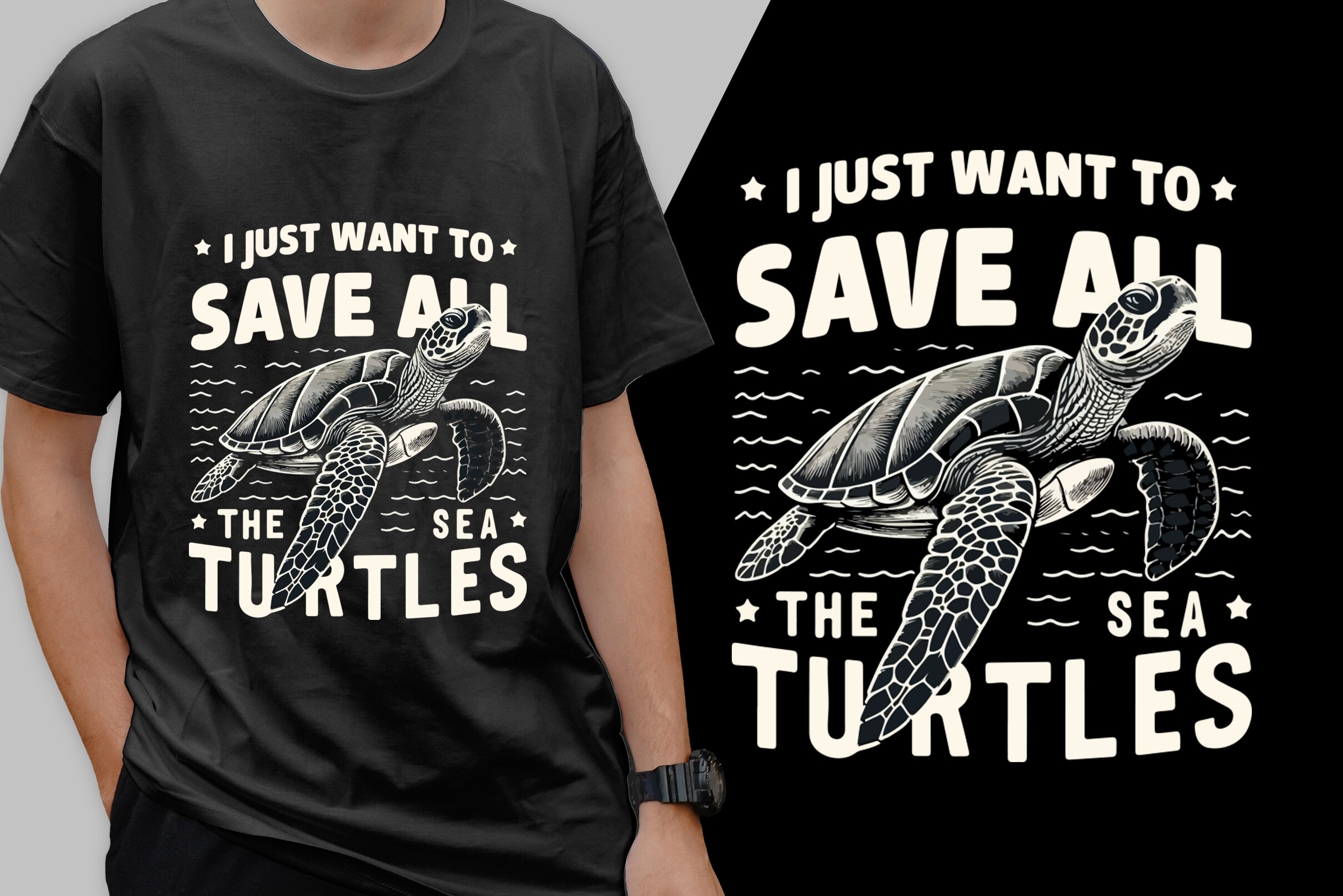 Save Sea-Turtles Classy Tee Design Graphic by imkhaliid · Creative Fabrica