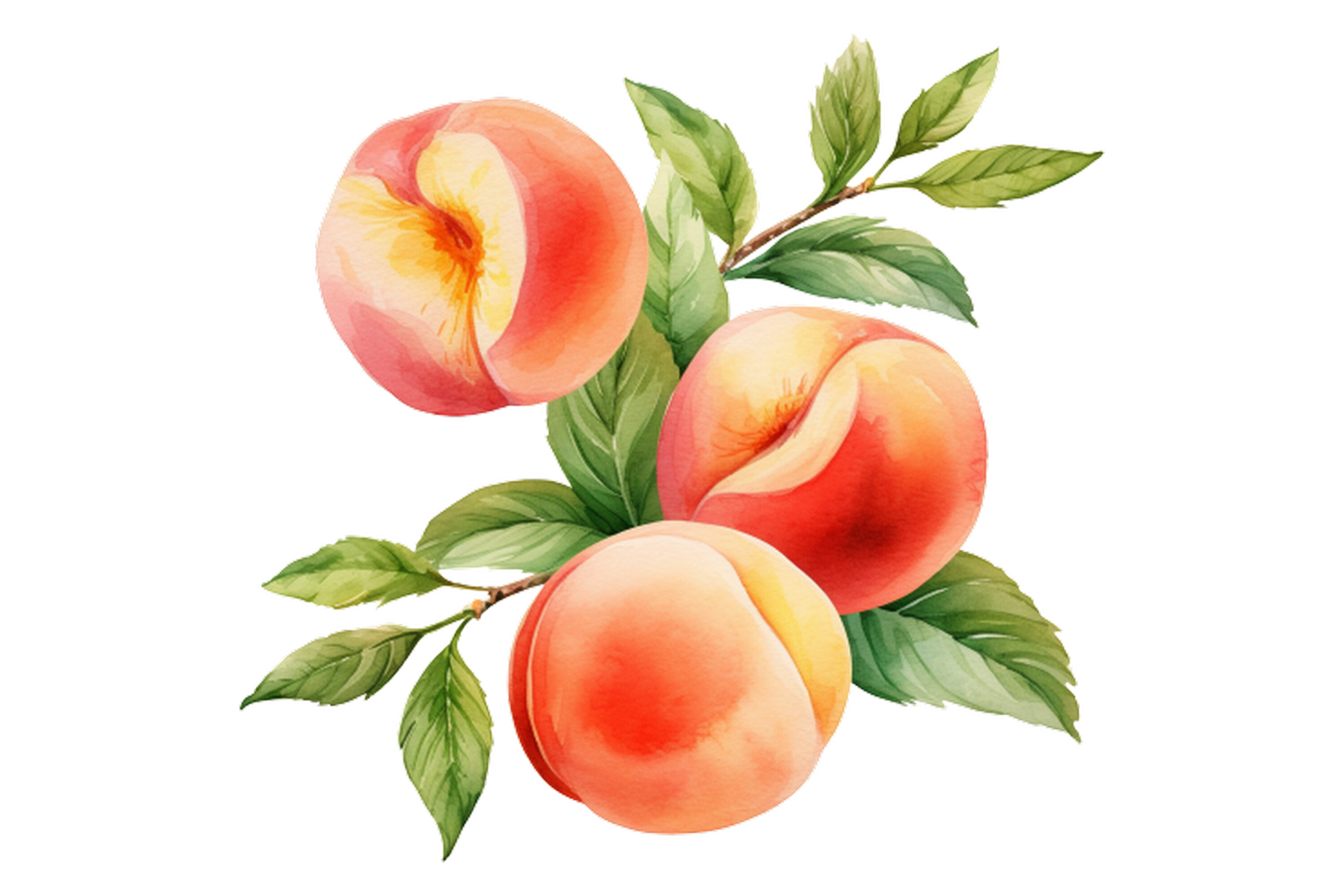 Summer Peach Watercolor Clipart Graphic by Nayem Khan · Creative Fabrica