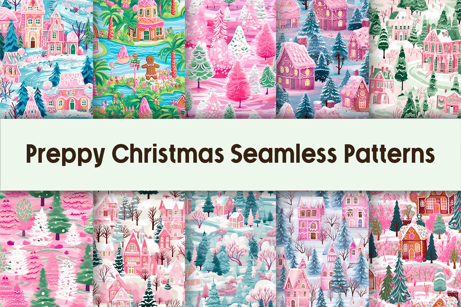 Preppy Christmas Digital Papers Graphic by Pamilah · Creative Fabrica