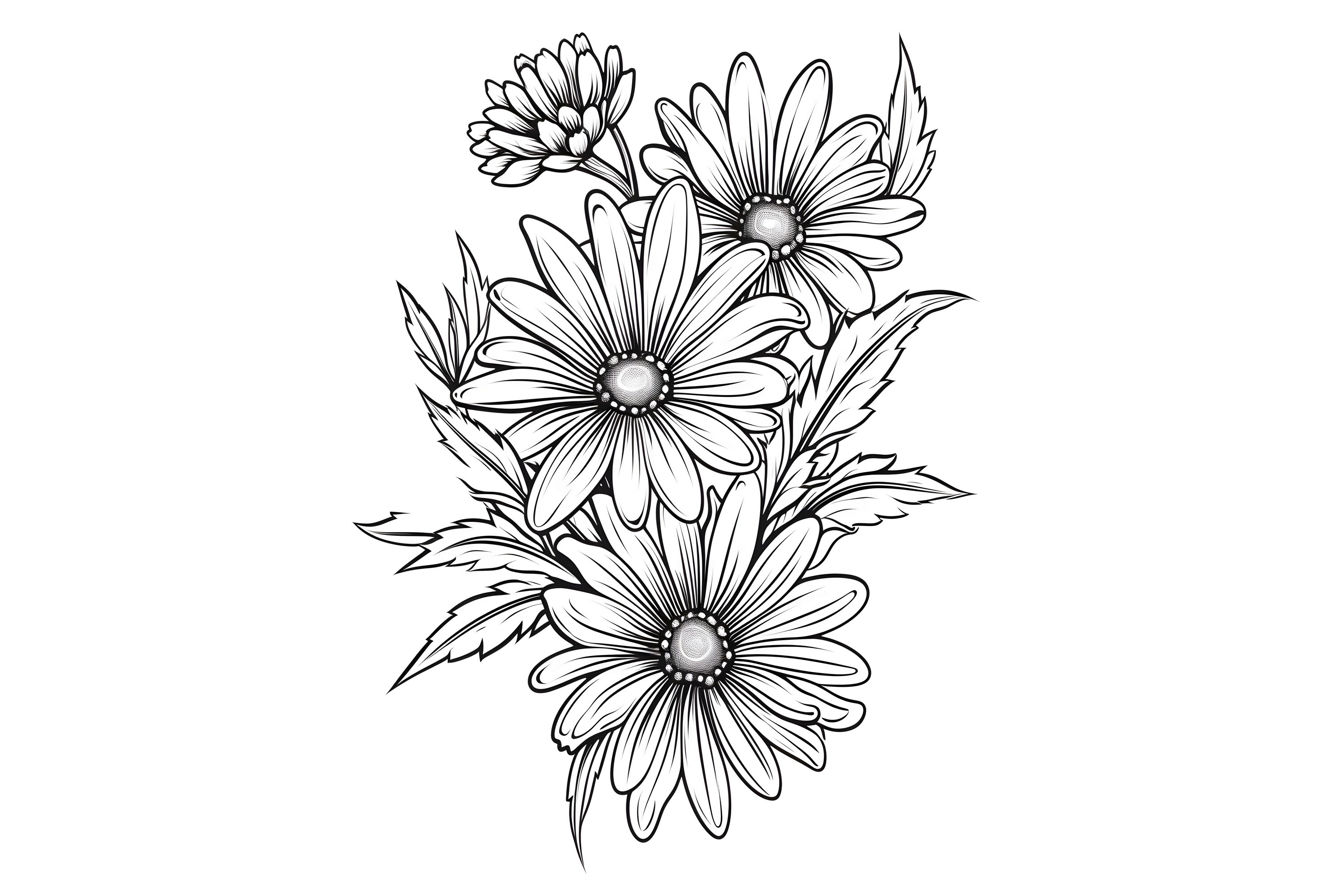 Floral Coloring Page Graphic by Craftable · Creative Fabrica