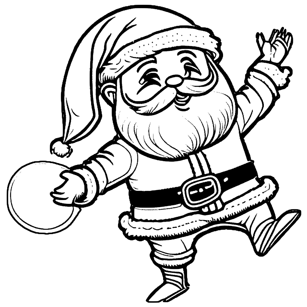 Santa from the Moon Coloring Page · Creative Fabrica