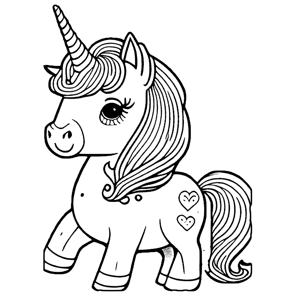 Disegni da colorare di unicorni per bambini · Creative Fabrica